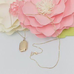Vintage 10K YG Tiny Locket with Chain
